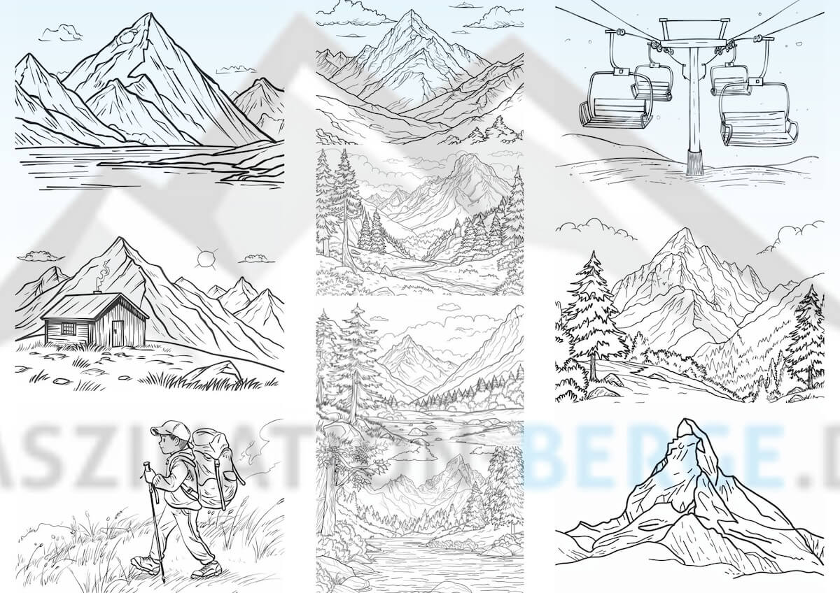 Ausmalbilder Berge