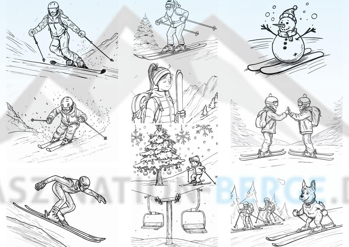 Ausmalbilder Skifahrer